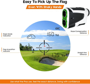 Télémètre de golf 1200 yards avec prisme BAK4 6x, étanche IPX54, fonction de vibration, mesure de pente, télémètre laser marche/arrêt - Product Image 3