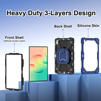 Casing Tablet Heavy Duty untuk Samsung Tab S11 Ultra S12 Ultra 14.6, Cover Silikon PC, Tempat Pena, Penyangga, Tali Bahu