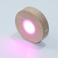 Base LED en bois au design minimaliste moderne pour plaque acrylique, veilleuse 3D personnalisée rechargeable en bois pour la décoration de bureau à domicile
