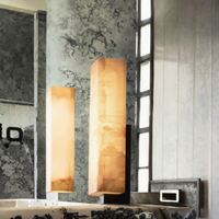 Lampes murales en albâtre naturel, luminaire moderne pour chambre à coucher avec abat-jour en marbre, design mi-siècle, intensité réglable, garantie 5 ans