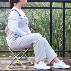 Chaise pliante en acier inoxydable, tabouret de pêche portable pour l'extérieur, design léger et compact pour le camping et l'utilisation par les étudiants en art - Product Image 2