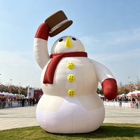 Modelo Publicitario Inflable de Muñeco de Nieve con Sombrero de Caballero para Exhibición