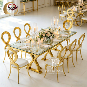 Luxurious Stainless Steel Modern Romantic & Elegant Customized Complete <b>Dining</b> <b>Table</b> Set for Hotel and Home Furniture Use - Product Image 5