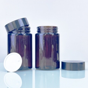 Tarro de vidrio ámbar de 5g, 10g, 15g, 20g, 30g, 50g, 100g, 200g, 1oz, 2oz, 200ml, 6oz, 250ml, 8oz con tapa negra o tapa de aluminio - Product Image 2