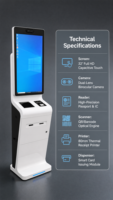 32-Zoll Multifunktionales Reisepass-Erkennungsgerät mit Dual-Augenkamera Barcode-Leser ID-Karten/Code-Scanner