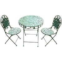 Ensemble de table et de chaises à café et à thé de style européen moderne, pliable, en fer PE, meubles d'extérieur pour balcon et jardin, 3 places