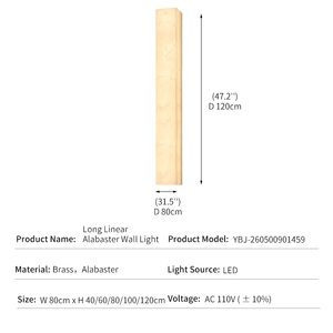 Brass Alabaster Nordic Luxury Modern <b>Wall</b> Lamp Linear <b>Sconce</b> 3000K 800 Lumens Corridor Background Hotel Villa Factory Wholesale - Product Image 3
