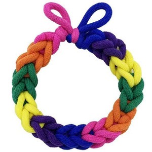 Coletero de pelo colorido tejido a mano, banda elástica gruesa para cola de caballo, tocado informal, mezcla aleatoria - Product Image 5
