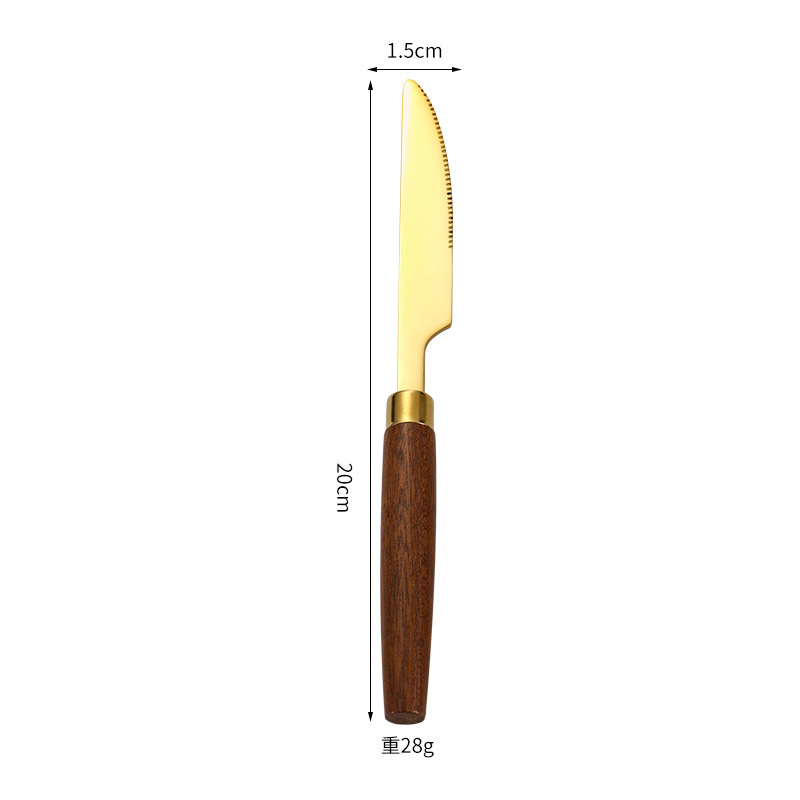 Manche en acier inoxydable 304 [Couteau de table plaqué or]