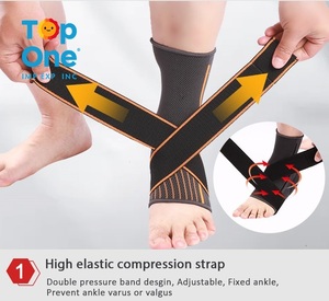 Top One Support de cheville en nylon avec logo personnalisé Compression confortable et respirante pour les joueurs de football Populaire et bon - Product Image 2