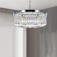 Lustre moderne en cristal, lampe suspendue au plafond