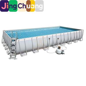 Jingchuang56623 - Piscina <span class=keywords><strong>Rectangular</strong></span> de 9 m con Soporte, Piscina Familiar Grande con Trípode, Piscina Exterior - Product Image 1