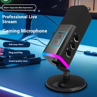 LVKIDRON USB filaire Microphone d'enregistrement à condensateur RGB pour PC Game Studio & Live Streaming pour Podcast Gaming Live Streams