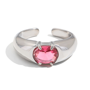 Anillo moderno de latón chapado en oro de 18 quilates con aguamarina ovalada natural engastada en garras para mujer, joyería de compromiso, piedra de nacimiento de marzo - Product Image 5