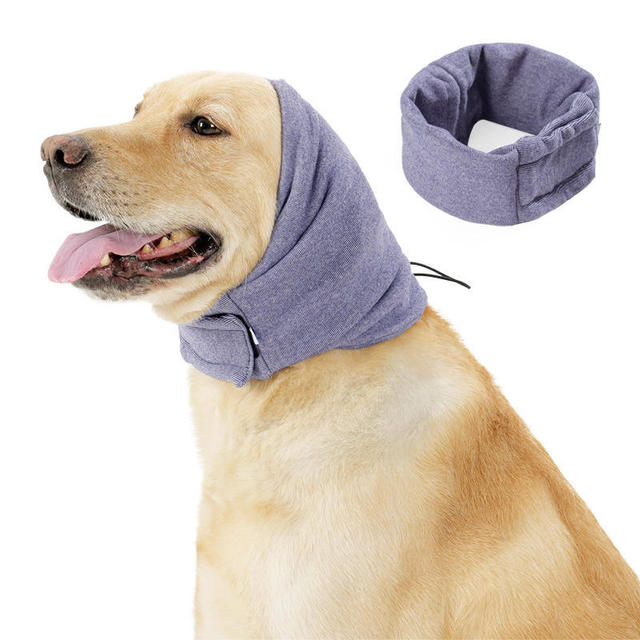 Adjustable Polyester Dog Ear Muffs Calming Pet Hood for Noise Reduction and Anti Lick Care