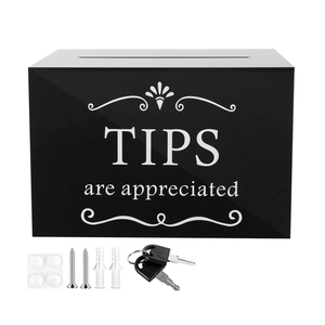 Scatola di beneficenza in acrilico pentagono trasparente rosso su misura con serratura e chiave Lucite bloccabile per la raccolta di schede elettorali contenitore - Product Image 6