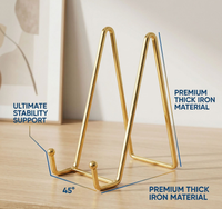 Supports de Présentation pour Assiettes – Présentoir Carré en Métal pour Assiettes, Cadre de Présentation, Chevalet Décoratif pour Assiettes, Plaques et Photos