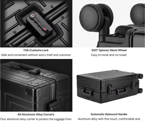 100% nhôm vali hành lý du lịch với 4 bánh xe Spinner 20 24 26 28 inch tùy chỉnh trọng lượng nhẹ - Product Image 4