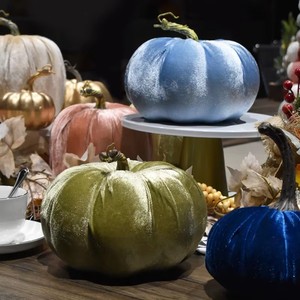 Calabaza de Franela Realista, Decoración de Simulación de Calabaza de Espuma de Terciopelo para Acción de Gracias, Halloween, Decoración de Mesa de Granja - Product Image 4