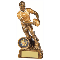 Trophée de rugby en métal durable pour sublimation, idéal pour les cadeaux promotionnels et les accueils lors de salons professionnels