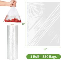 Transparante plastic zakjes voor voedsel, keuken, fruit, groenten, bakkerijproducten, snacks, brood, 350 stuks per rol, poly zakken
