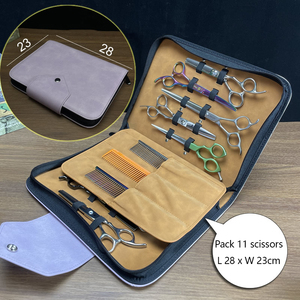 Usine en gros logo personnalisé 11 pièces sac de ciseaux de <span class=keywords><strong>coiffeur</strong></span> outils de barbier mallette de rangement grande capacité coupe sac de cisaillement de cheveux - Product Image 1