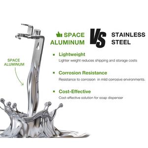 <span class=keywords><strong>Distributeur</strong></span> de <span class=keywords><strong>savon</strong></span> <span class=keywords><strong>mural</strong></span> magnétique, simple, double, <span class=keywords><strong>triple</strong></span> métal, support en aluminium rechargeable de 500ml - Product Image 3