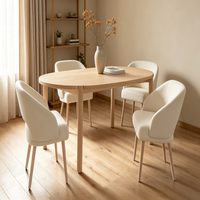 Fauteuil d'appoint rembourré en tissu avec pieds en bois, style nordique, pour salon, salle à manger, maison et restaurant, vente en gros