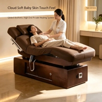 Table de massage électrique inclinable pour soins du visage, avec dossier chauffant et hauteur de jambe réglable, idéale pour l'extérieur, les hôtels, les chambres et les salons de beauté