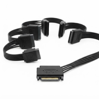 Câble Répartiteur d'Alimentation SATA 15 Broches Mâle vers 5 Connecteurs Femelle SATA – Câble d'Extension Haute Qualité pour SSD, Assemblages PC et Mises à Niveau de Serveurs