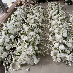 GJ-FRN047 Wholesale White Flower <b>Runner</b> <b>Wedding</b> <b>Table</b> <b>Wedding</b> Flower <b>Runner</b> Yellow for <b>Wedding</b> Events Decor - Product Image 1