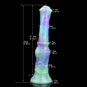 YOCY Dildo Luminoso de Caballo Largo, Juguete Sexual, Tapón Anal, Pene con Nudo de Lobo, Estimulador de Clítoris y Ano para Parejas, Productos para Adultos - Product Image 2