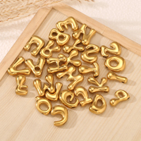 Grande Taille Ballon Alphabet Charmes En Acier Inoxydable A-Z Lettre Initiale Perles Pendentifs DIY Bracelets Colliers pour la Fabrication de Bijoux