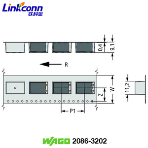 Surface <b>Mount</b> Terminal 2086-3202 Wagos 2 poles White THR PCB Terminal <b>Blocks</b> Connector Push-button Soldering Pin Spacing 5 mm - Product Image 4
