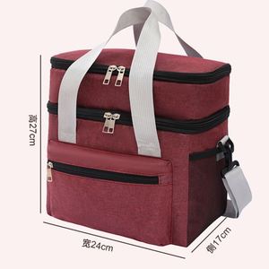 600D Insulated Aluminum Thermal <b>Lunch</b> <b>Bag</b> Foldable 20L Cooler with Zipper Closure for Picnic & Meal Use - Product Image 2