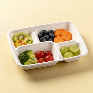 จานชามชานอ้อยแบบใช้แล้วทิ้ง 4 5 6 ช่อง ย่อยสลายได้ สีขาว รุ่น <span class=keywords><strong>B888</strong></span> - Product Image 2