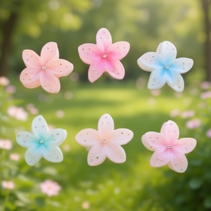 Pince à cheveux Xin Jelly Flower 8 cm avec strass, accessoire pour cheveux femme, style doux, usage quotidien, matière plastique - Product Image 2