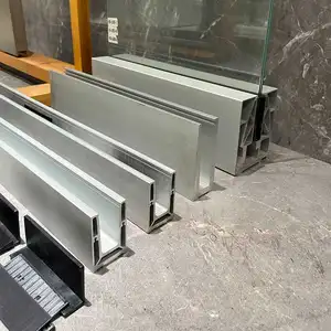 2022 Aluminium U-Kanal Geländer Balustrade Handlauf Hardware Terrassen geländer Balconi 12-20mm rahmenloser Glas geländer Balkon