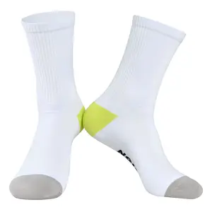 批发定制标志男士棉袜白色透气袜子骑行运动袜