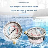 HUBEN High Precision Stainless Steel Liquid Filled 0-60PSI Radial Pressure Gauge for Swimming Pool Filter Pump Shock Resistant