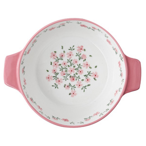 Factory custom-made small floral double-eared ceramic noodle <b>bowls</b> and <b>large</b>-capacity household soup <b>bowls</b>; custom-made ceramic - Product Image 1