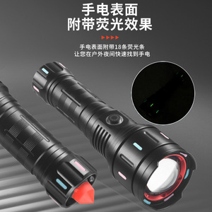 ไฟฉาย LED แบบชาร์จไฟได้ ปรับความสว่างได้ อลูมิเนียมอัลลอยด์สำหรับใช้งานกลางแจ้ง กันน้ำ ไฟฉุกเฉินแบบพกพา - Product Image 3