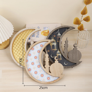 DAMAI - Adorno Decorativo de Madera con Forma de Estrella y Luna para el Hogar, Artesanía Festiva, Decoración de Estrella y Luna - Product Image 2