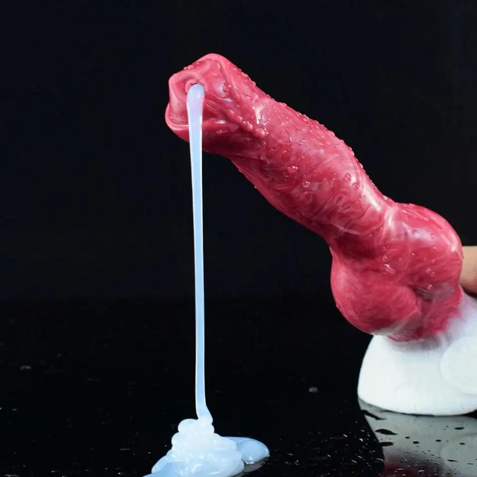 GF xuất tinh dildo bán buôn Silicone lỏng với hút mạnh mẽ hậu môn Đồ chơi tình dục động vật Dog Cock dildos squirting cho phụ nữ