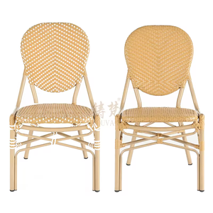 Modern Outdoor <b>Stacking</b> Bistro Rattan <b>Dining</b> <b>Chairs</b> for Restaurants Hotels Parks Indoor/Outdoor Use - Product Image 1