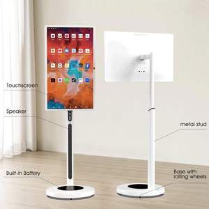 Téléviseur intelligent portable Android de 21,5 pouces avec écran tactile déroulable, haut-parleur intégré et roulettes, Full HD LED blanc - Product Image 5