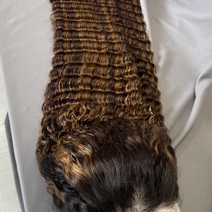 Prix d'usine Deeowave Perruque frontale en dentelle avec mèches pour femmes noires, Perruque colorée 13x4 entièrement en dentelle frontale, Perruque tendance très vendue - Product Image 6