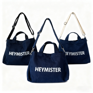 Tùy chỉnh chất lượng cao công suất lớn vải Crossbody Vai Túi Vải Messenger Túi Vải Tote Túi với dây đeo vai duy nhất - Product Image 5