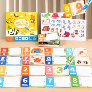 Jouets éducatifs multifonctionnels pour dessiner 26 lettres ABC et chiffres, autocollants réutilisables, cartes d'alphabet à colorier à l'eau - Product Image 1