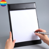 Porte-documents A4 en cuir PU avec pince, organiseur de fichiers, porte-mémo de réunion, tablette d'écriture pour bureau, restaurant et hôtel